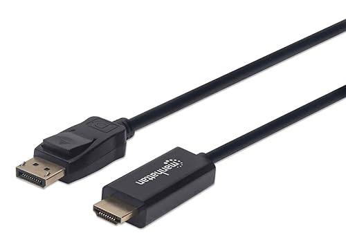 MANHATTAN - 1080p DisplayPort to HDMI Cable 3-ft 1-m Black with Gold Plated Contacts