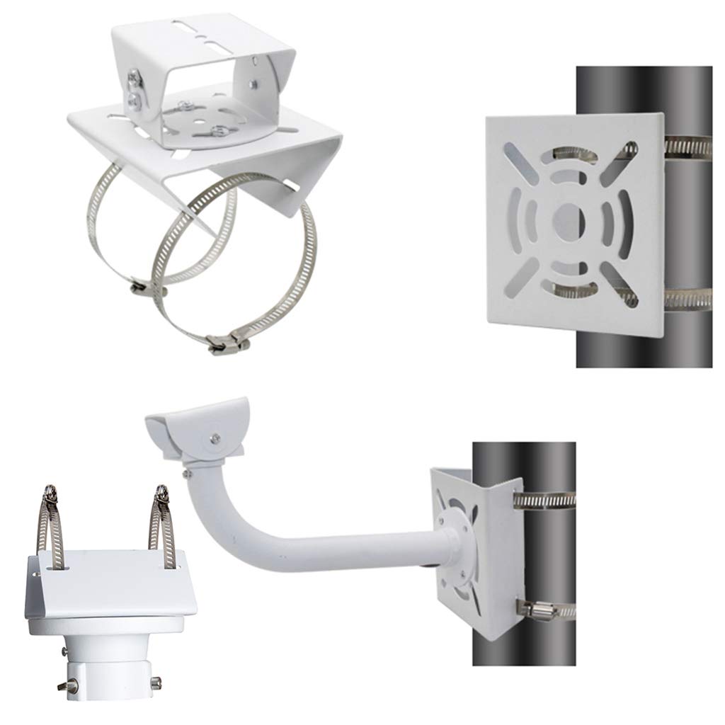 Ahn'Qiraj 2Pcs Universal Vertical Pole Mount Bracket Mount Camera Adapter for CCTV Security Camera Ptz Dome Vertical Pole Wall Mounting Bracket with 8