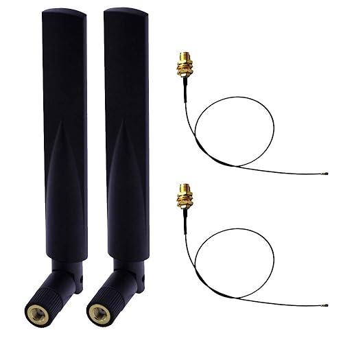 8dBi 2.4G/5G Dual Band 5.8MHz WiFi Router Antenna with RP-SMA Jack Male (Antenna+25CM RP-SMA MHF4/IPX Pigtail)