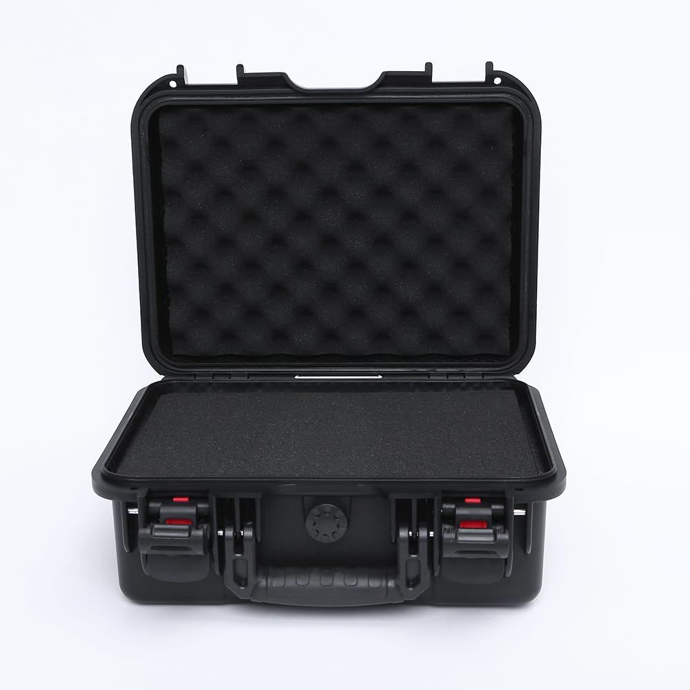 AxiGear 15in Waterproof Hard Case with DIY Customizable Foam Insert (13.5 x 10 x 6in Interior)