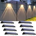 Solar Fence Lights Outdoor - 2700/4000/6000K 3 Mode, 8 Pack Solar Fence Lights Outdoor Waterproof LED, Fence Light Solar Powered for Outside