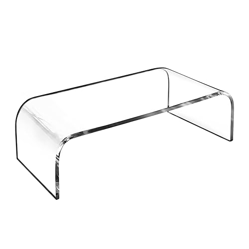 AMT Premium Acrylic Clear Monitor Riser Laptop/PC/Multimedia Monitor Stand for Home Office