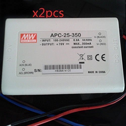 2pcs MW Mean Well MW APC-25-350 Constant Current 25w 350mA Power Supply LED Driver UL ULc