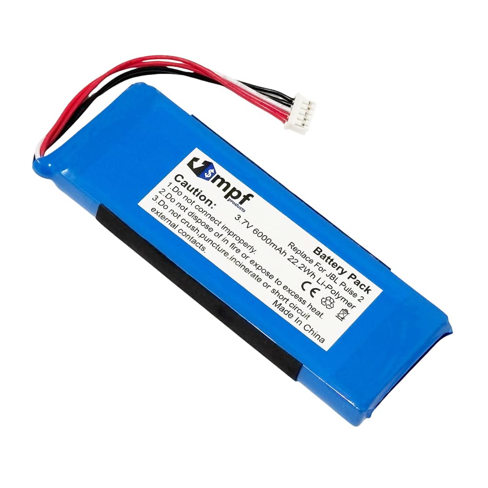 MPF Products 6000mAh P5542100-P Battery Replacement Compatible with JBL Pulse 3 Waterproof Bluetooth Speaker