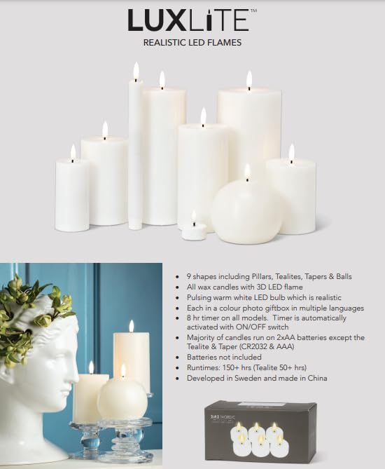 Abbott Collection Wax LED Flameless Pillar Candle - Black