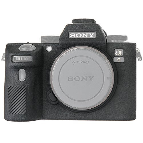 STSEETOP Silicone Camera Case for Sony A9 - Protective DSLR Skin Cover, Detachable Cage, Shockproof, Dustproof (Black)