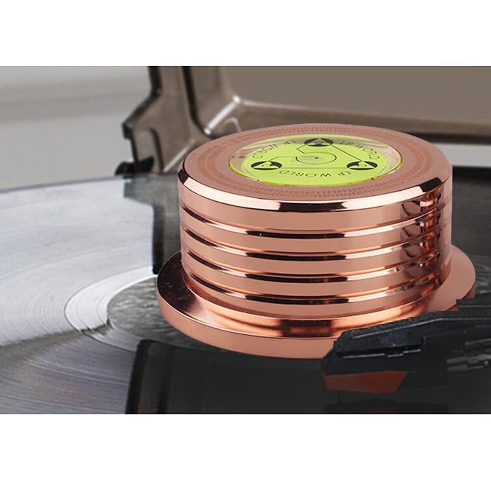 Tenlysound Record Stabilizer Weight LP Weight 10.5Oz Turntable Weight Bubble Level 60Hz Speed Measure Strobe Scale Record Puck Aluminum Vinyl Clamp