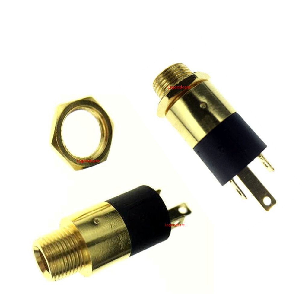 Lsgoodcare 20PCS 3.5MM 1/8 Inch Gold Gold Plated Stereo Jack Panel Mount Connector