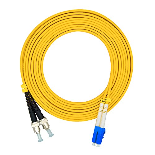 Jeirdus 15Meters 49ft LC to ST Duplex 9/125 Single-Mode Fiber Optic Cable Jumper Optical Patch Cord LC-ST