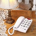 Big Button Corded Speakerphone with 13 Number Memory (White)