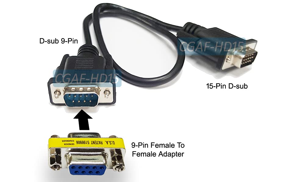 AllAboutAdapters D-sub 9-Pin RGB Female to HD15 VGA Male Adapter Cable - 18" Long