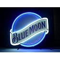Moon Metal Frame Neon Sign 17"x13" Real Glass Neon Sign Light for Beer Bar Pub Garage