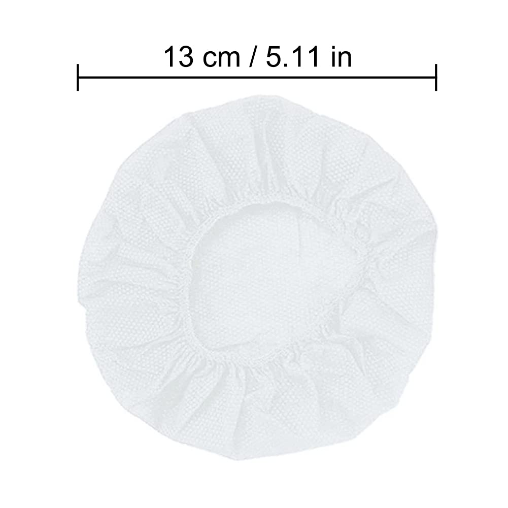 100Pcs White Non-Woven Sanitary Headphone Ear Cover, Disposable Super Stretch Covers Washable for Most On Ear Headphones with 10~12cm Earpads (XL