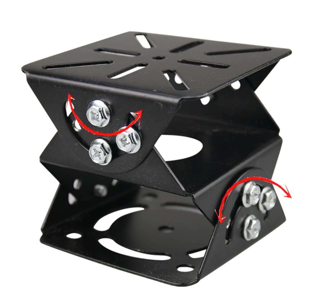 FINXRoll CCTV Security Camera Universal Pole Mounting Mount Bracket Adapter for PTZ Dome Surveillance Camera (3-Axis Black Bracket)