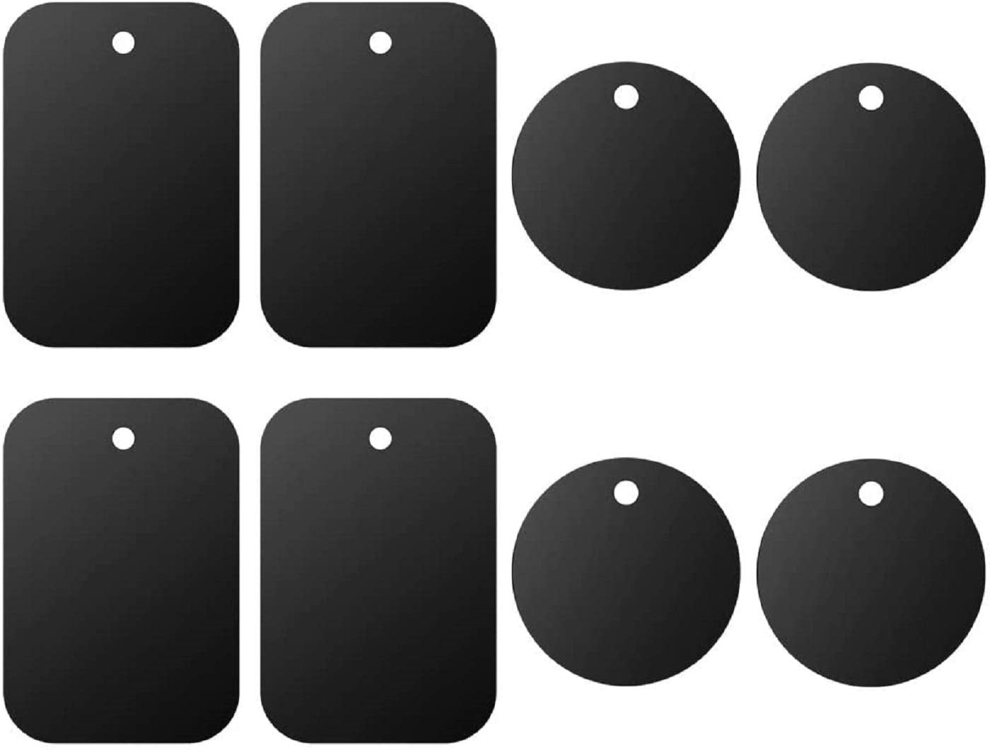 DSTELIN Universal Metal Plate 8 Pack for Magnetic Phone Car Mount Holder Cradle with Adhesive (Compatible with Magnetic Mounts) - 4 Rectangle and 4