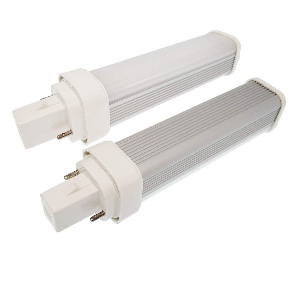 2pcs E-Simpo G24d 2 Pin 11W LED PL Plug in Bulb Horizontal Recessed Rotatable 1000-1200lm PLC CFL 2U PL-C 26W Equivalent Replacement 180D Beam(Need