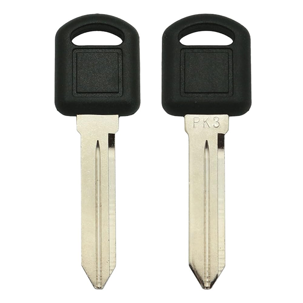 AKS Keys New Replacement for GM Uncut Blank Chipped Transponder Key - PK3 B97 Small Head Chip Megamos ID 13 Keyway P1106 - B86 Compatible