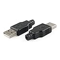 E-outstanding USB 2.0 Connector 10PCS USB 2.0 A Type Male 4-Pin Plugs with Black Plastic Cover DIY Socket