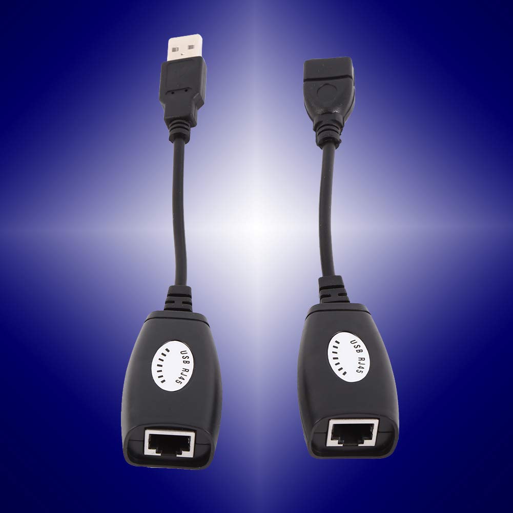 ASHATA USB 2.0 to RJ45 Ethernet Extension Adapter, Up to 150ft, Ideal for USB Cameras, Printers, Web Cameras, Keyboard, Mouse Extensions