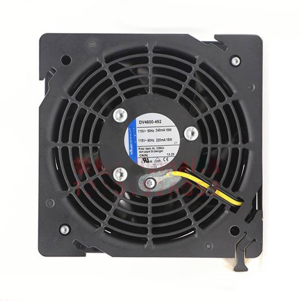 120mm 115V AC Axial Flow Fan DV4600-492 for Rittal Cabinet Cooling, 120 * 120 * 38mm, 18/19W, 240/220mA, Server Rack Cooling Fan