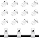 Rierdge 100 Pcs 1/4 Inch R-Type Clip Clamp, Nylon P-Type Mounting Clips, Cable Clip Wire Clamp for Wire Management, Stainless Steel Screws Included