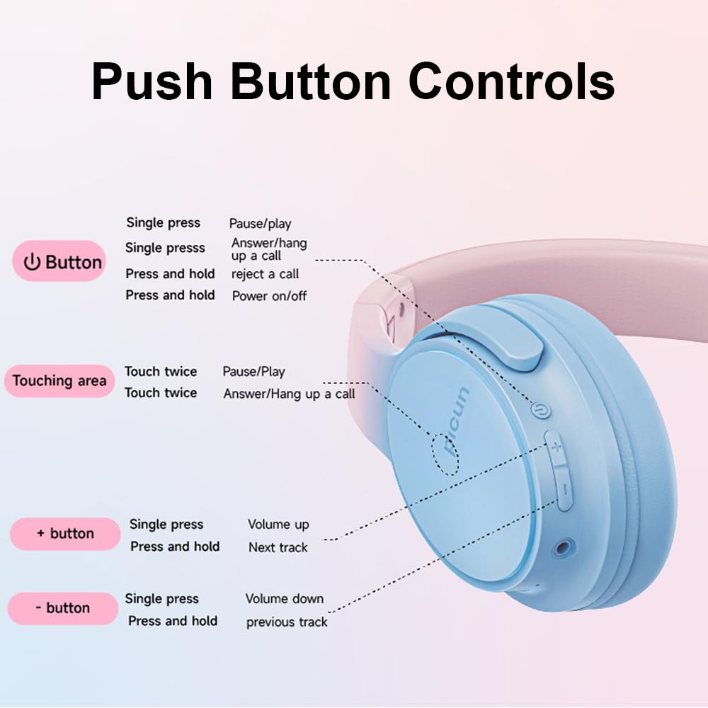 SLuB Wireless Headphones Over Ear, Foldable Bluetooth Headset, HD Stereo Sound, Built-in HD Microphone, 30H Playtime, Suitable for Mobile Phones…