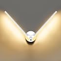 Kawell 12W LED Wall Light Hardwired with Switch 300° Rotatable Arms Modern Sconce Lighting for Living Room Bedroom Hallway Indoor Energy Efficient