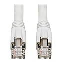 TRIPP LITE Cat8 Snagless Ethernet Cable, 25G/40G Certified Network Patch Cable, 22 AWG S/FTP, PoE, White, 6 Feet / 1.8 Meters, Life Limited