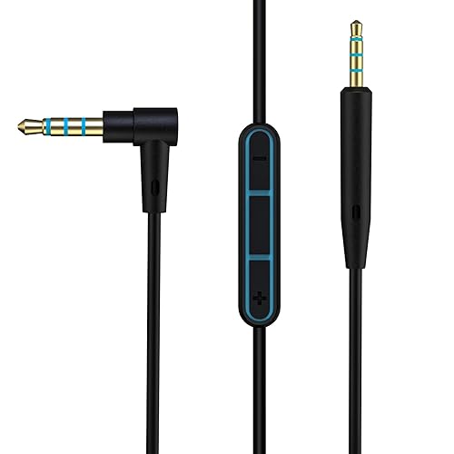 Alitutumao QC35 Headphones Audio Cable Cord with Inline Mic Remote Volume Control Compatible with Bose QuietComfort 25, QC35 II, QC35, On-Ear 2, OE2…