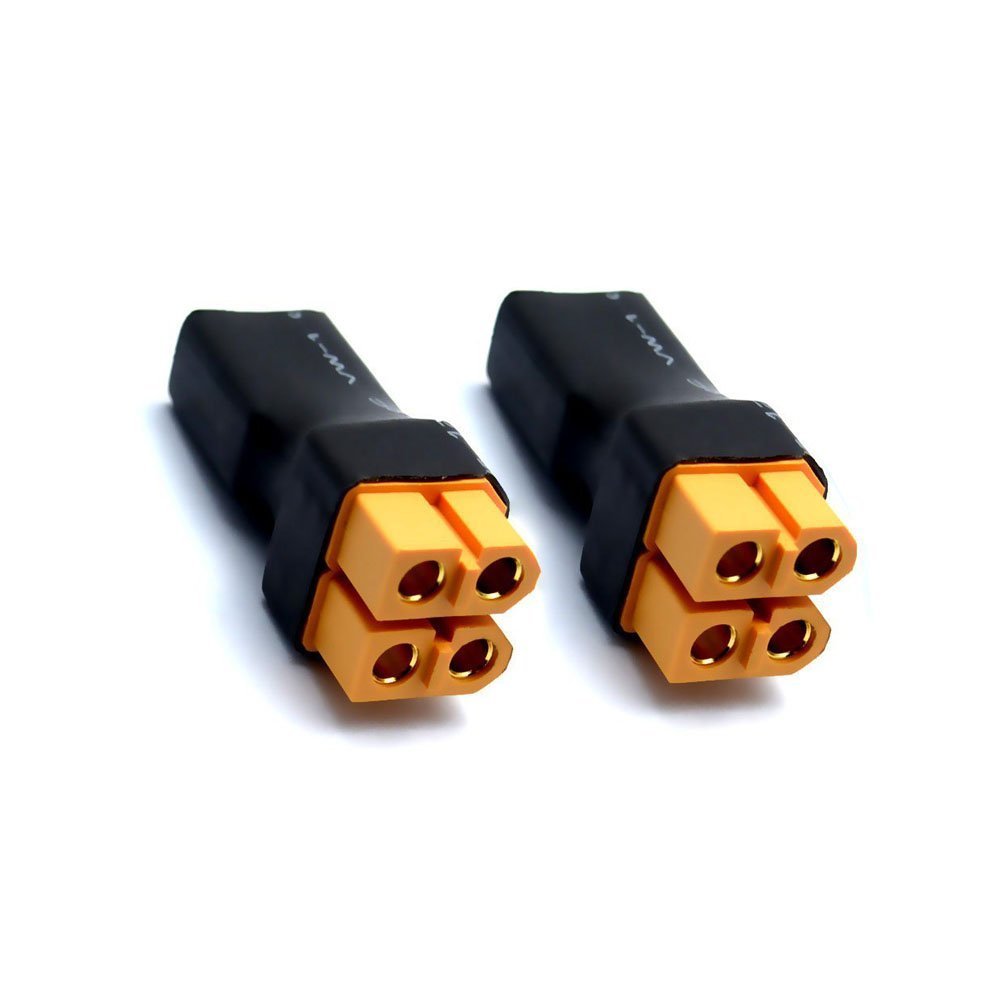 Yiqigou 2pcs XT60 Parallel Connector 1-Male XT60 Plug to 2-Female XT60 Plug Battery Pack Parallel Connector Adapter for RC Lipo Battery