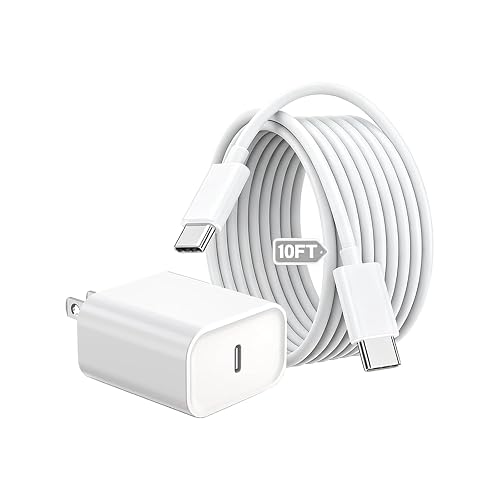 Fast Charger for AirPods Pro 3,20W Type C Airpods Wall Charging Block with 10Foot USB C to C Cable for 2025 AirPods Pro 3rd/2nd,AirPod 4,Air-Pods Max