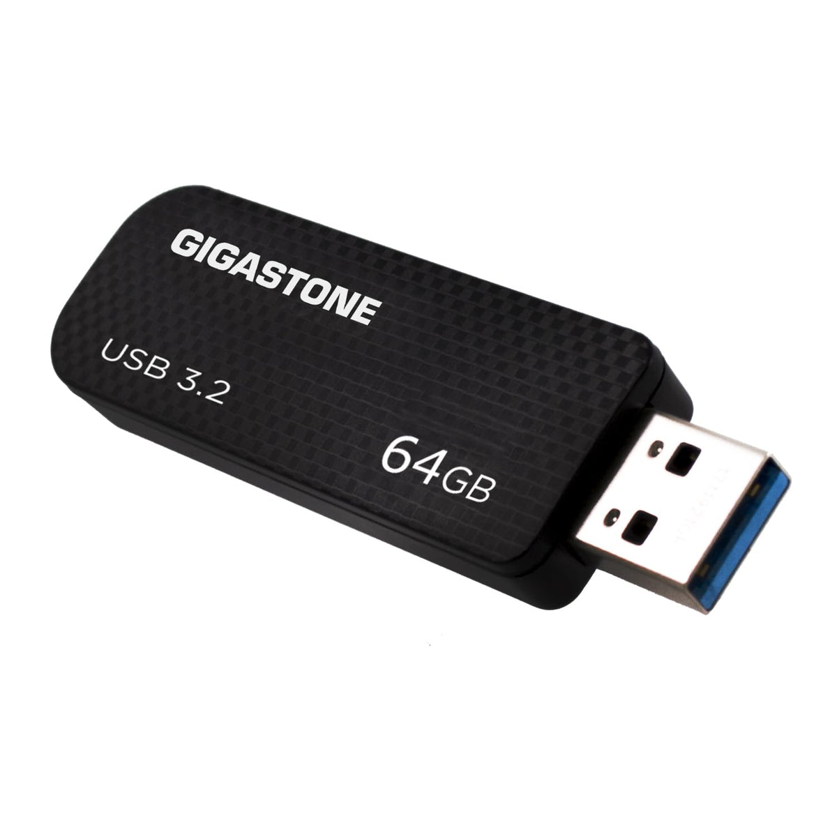 GIGASTONE 64GB USB 3.2 Flash Drive, 80MB/s High-Speed Data Transfer, Carbon Fiber Design, Retractable