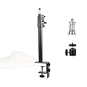 Camera Desk Mount Table Stand - Height & Angle Adjustable Light Stand 360° Rotation, Lightweight Aluminum for Live Streaming, Video Conferencing |