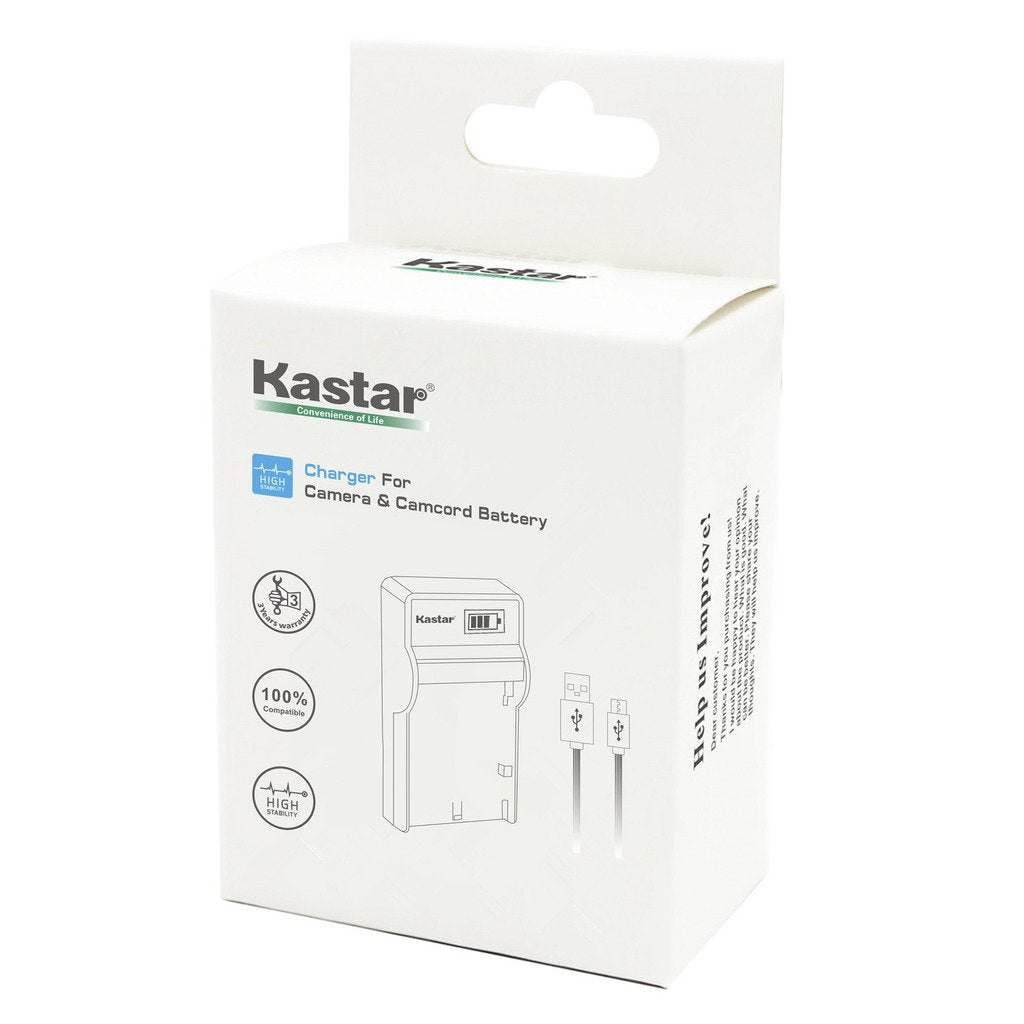 Kastar Slim LCD Charger Replacement for Panasonic DMW-BCF10 and Lumix DMC-TS2 TS3 TS4 DMC-F2 F3 DMC-FH1 DMC-FH3 DMC-FH20 DMC-FH22 DMC-FS6 DMC-FS12