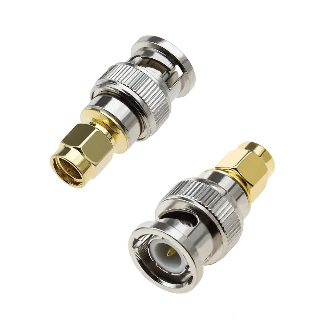 DHT Electronics 2pcs RF coaxial Coax Adapter SMA Male to BNC Male