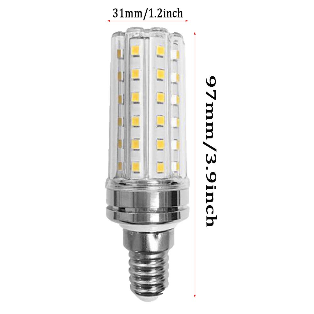 LED Corn Light Bulbs (6 Pack) E14 Base LED Candelabra Bulb,12W (100W Incandescent Bulbs) Decorative Candle Base E14 Corn 3000K Warm White LED