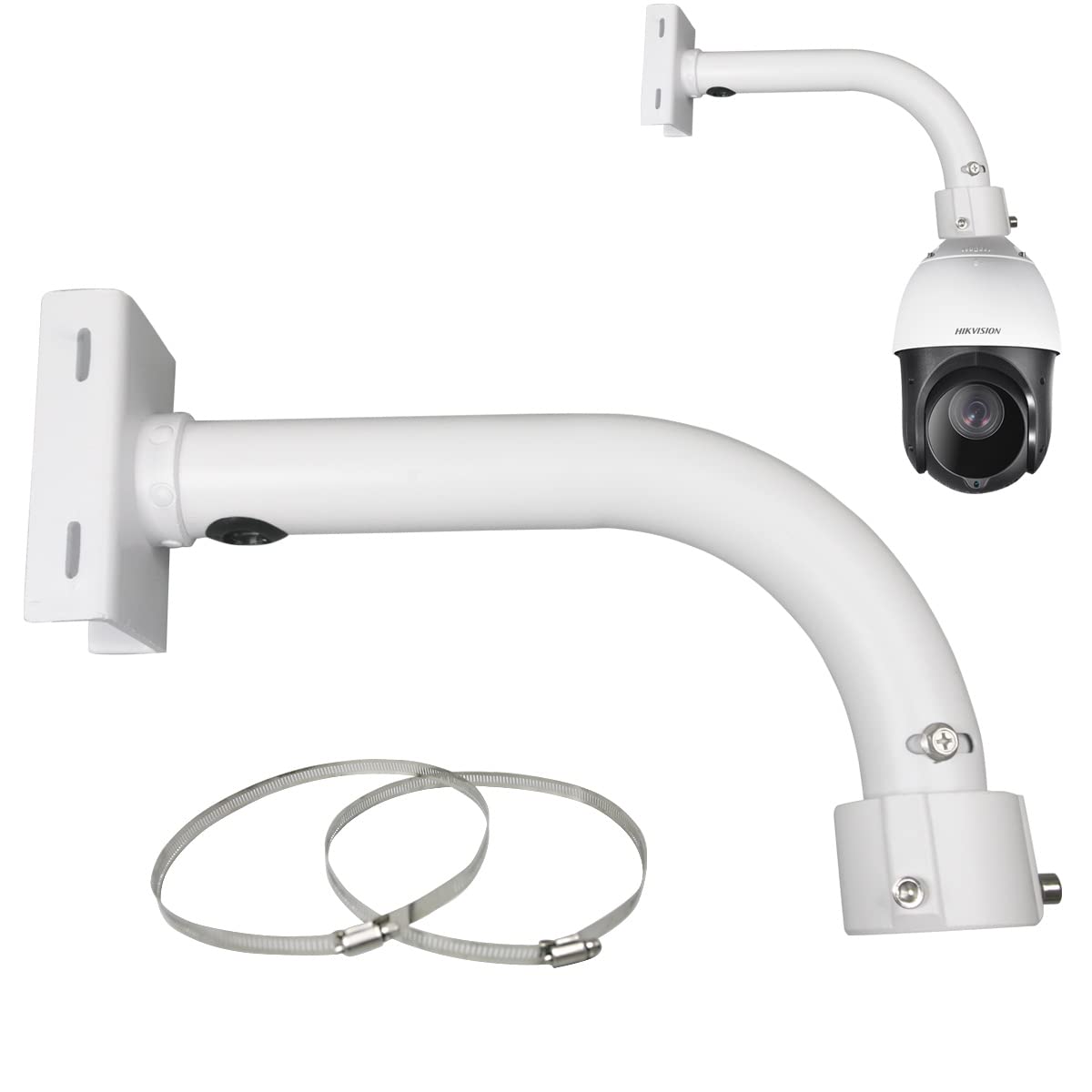 compcctv Security Camera Mount Bracket, Dome PTZ Camera Mount Universal Camera Pole Mount Bracket for CCTV Security Camera/IP Camera, L Type
