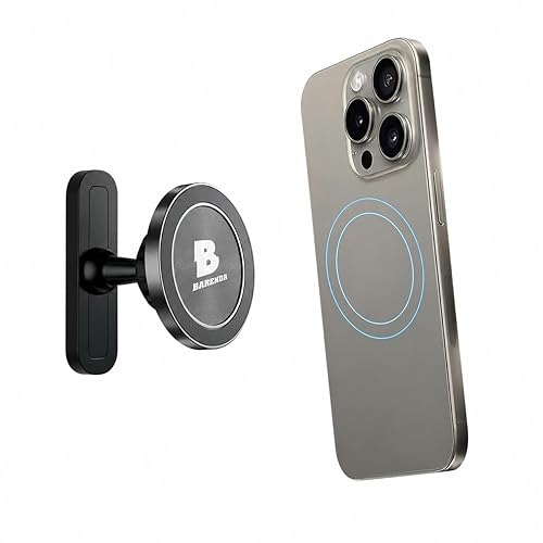 BARENDA Magnetic Phone Holder for Gym with Dual-Sided N52 Super Magnets, Strong Magnetic Phone Mount for All Phones, Attaches to Metal Surfaces