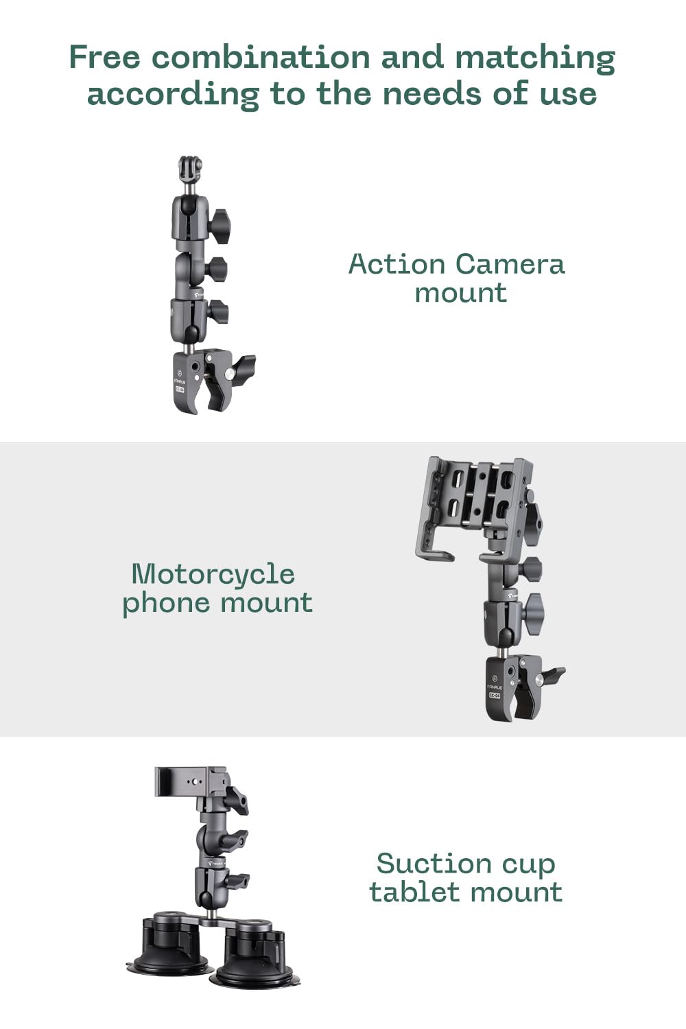 FANAUE Double Socket Arm - Full Length 6.25" Compatible with B Size 1" Ball Components
