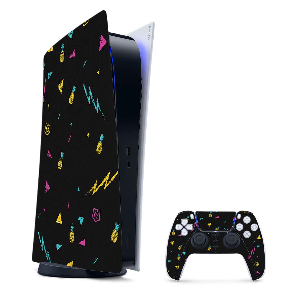 MightySkins Gaming Skin for PS5 / Playstation 5 Digital Edition Bundle - Magic Pineapple | Protective Viny wrap | Easy to Apply and Change Styles |