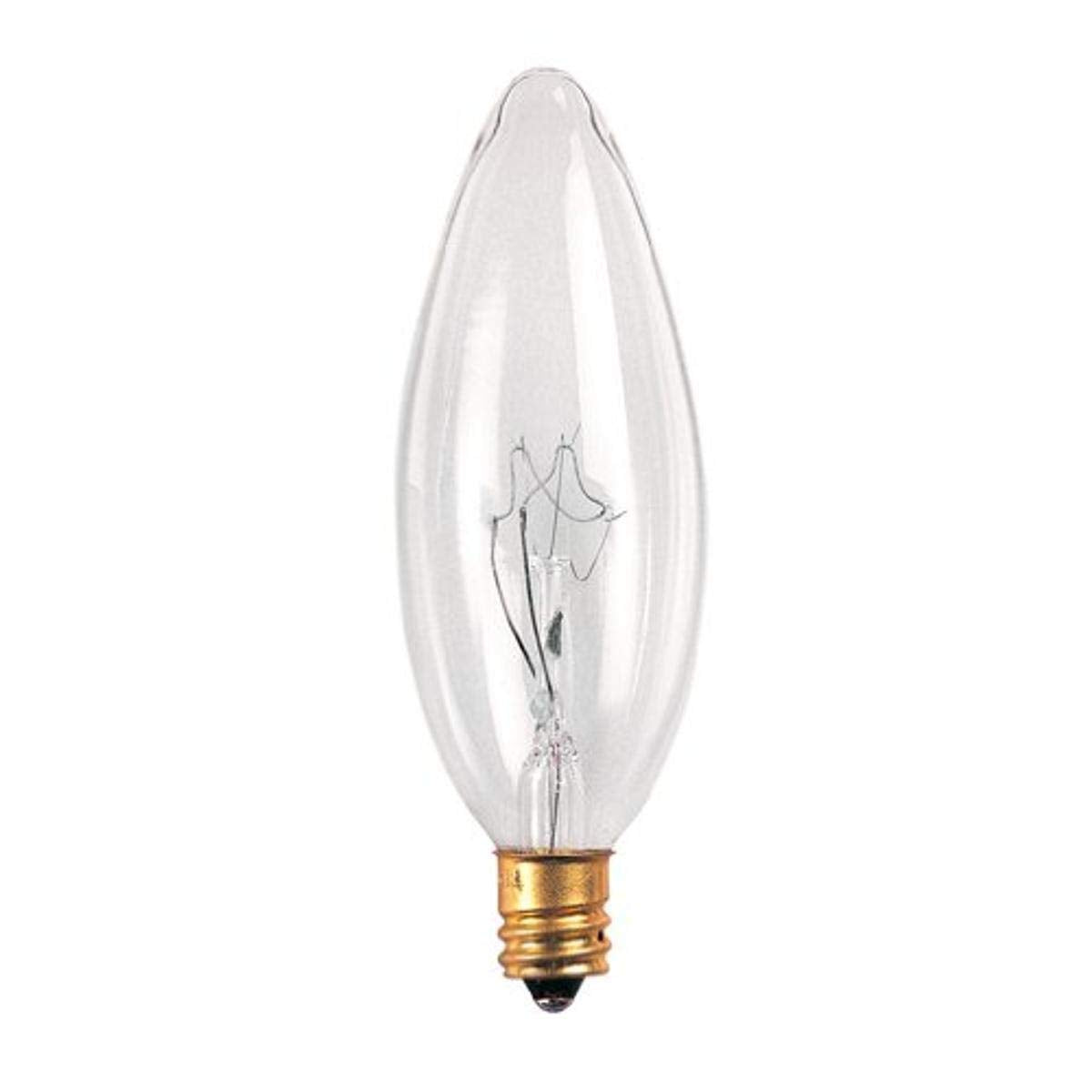 Bulbrite Incandescent B8 Candelabra Screw Base (E12) Light Bulb, 5 Watt, Clear