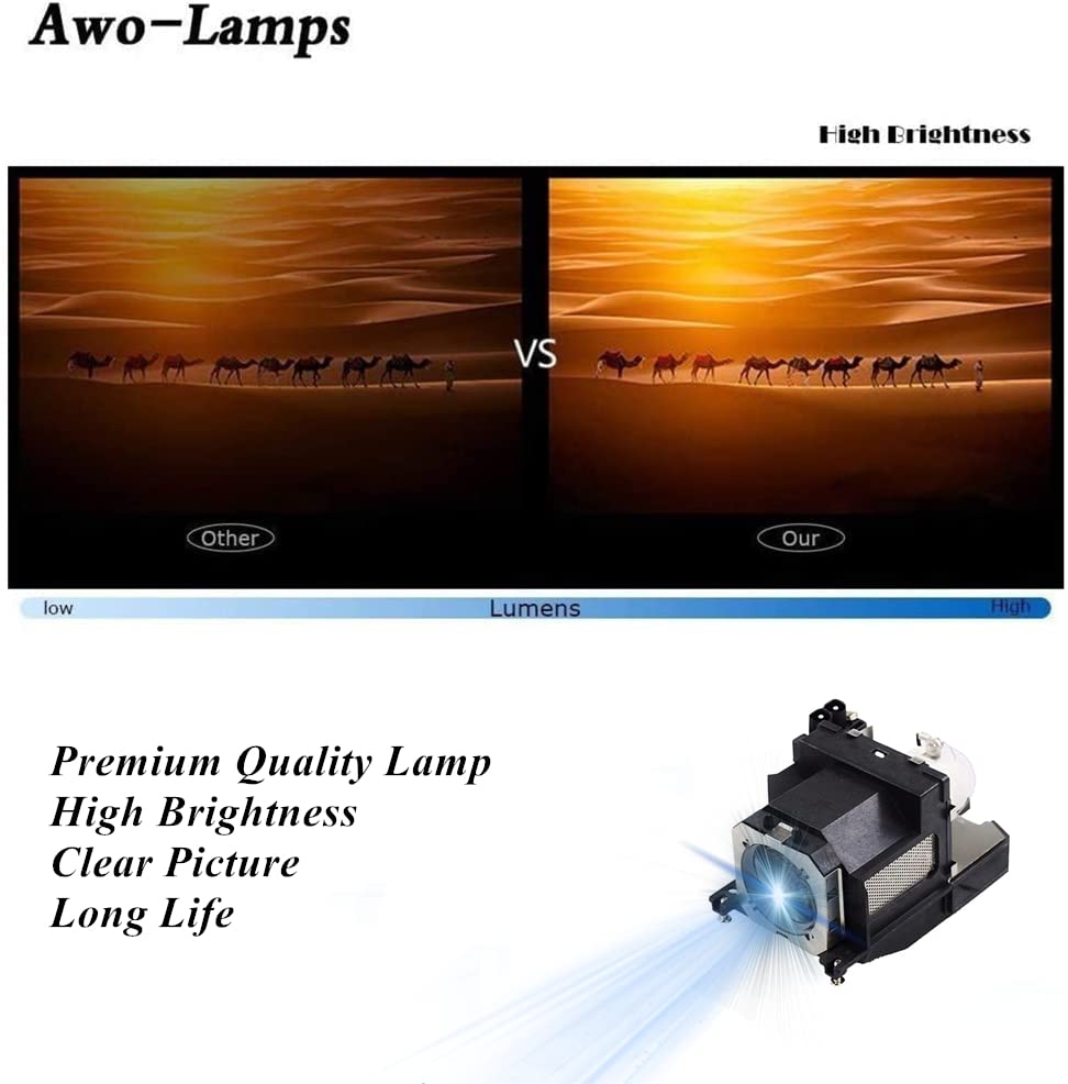 AWO ET-LAV200 Premium Replacement Lamp Bulb with Housing for PANASONIC PT-VW435N,PT-VW430,PT-VW431D,PT-VW440,PT-VX505N,PT-VX500,PT-VX510 Projectors