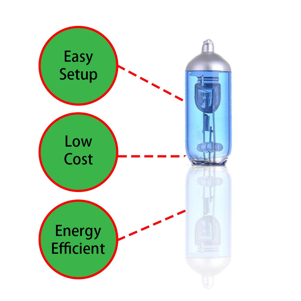 Zoogamo 9007 / HB5 Halogen Headlight Xenon Lightbulb - Pair of 12 Volt 55 Watt 5000K Super Bright White Performance Replacement Lamp Bulb