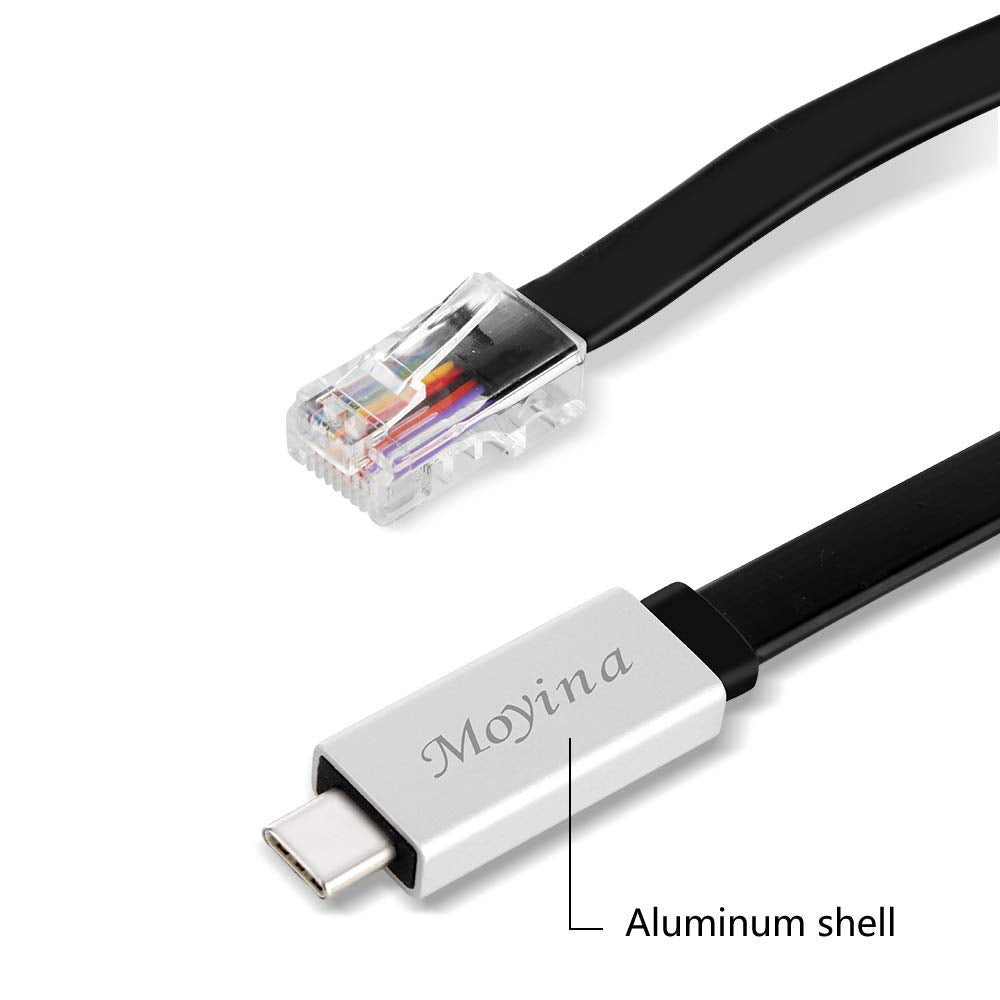Moyina USB C Console Cable USB C to RJ45 Cable FTDI Chip Essential Accesory of Cisco, NETGEAR, Ubiquity, TP-Link Routers/Switches for Laptops