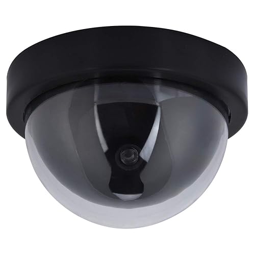 ASHATA Fake Security Camera, MR-02Y Dummy Fake Dome Surveillance Security Camera Simulated Decoy Camera Fake Camera with 1pc Flashing LED Light