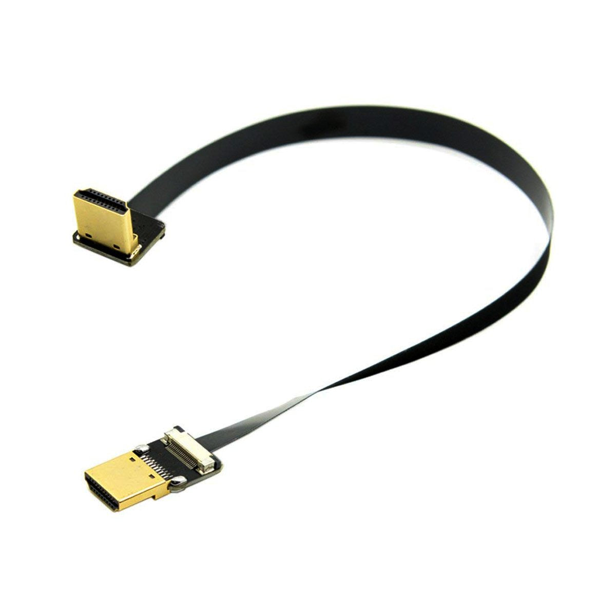 Kework 20cm FPV HDMI Slim Flat Cable, Downward Male to Straight Male 1080P HDMI Cord