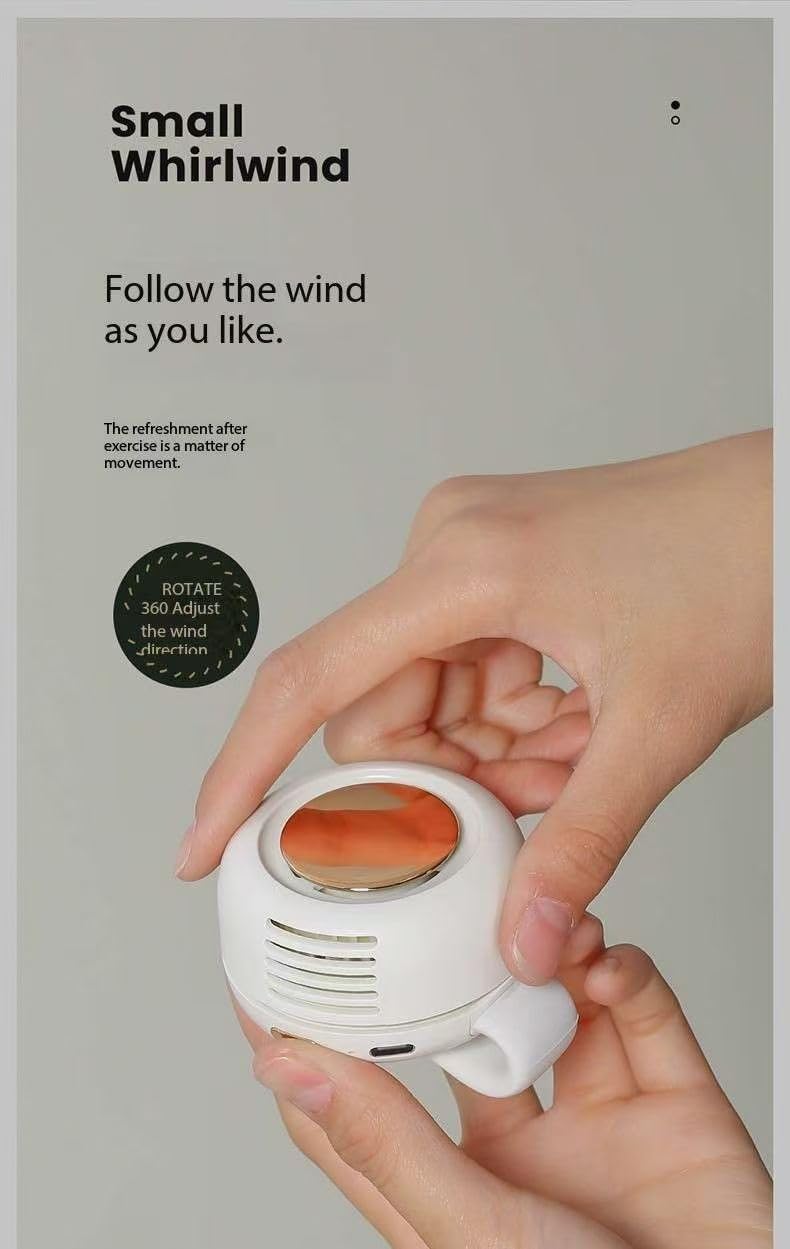 Xuejeje Portable Silent Mini Bladeless Electric Fan - Lightweight Handheld Portable Fan for Travel, Silent Bladeless Fan for Home, Office,