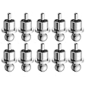 Audiocrast 10x RCA Dust Caps, Rhodium Plated Copper RCA Protective Caps RCA Noise Stopper HiFi RCA Shorting Protective Covers for RCA Chassis RCA