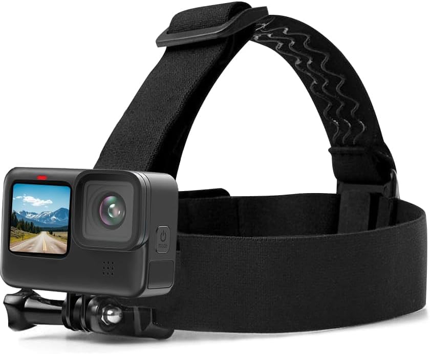 ASOCEA Action Camera Head Mount Strap Adjustable Wearing Headband Compatible with Gopro Hero 13/12/11/10/9/8/7/6/5,AKASO EK7000/Brave 4 /Brave 7/V50X