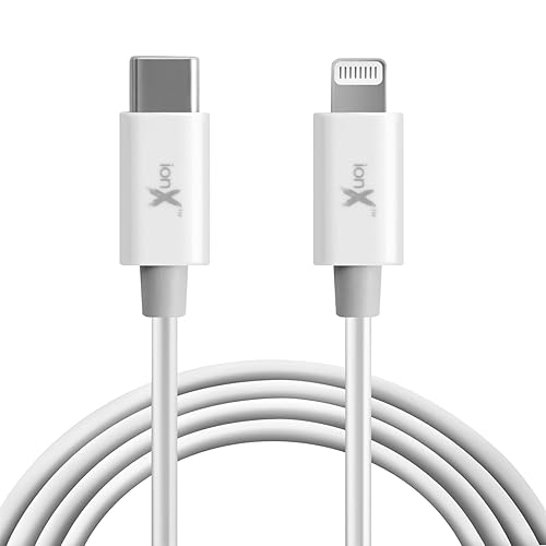 ionX USB-C to Lightning Cable - 6.6 Ft, White - MFi Certified 60W PD Fast Charge & Sync